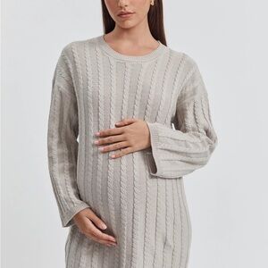 LÉGOE HERITAGE CABLE KNIT SWEATER DRESS